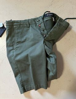 Kiton Men Cotton Woven Short Pants Color Green Size 34 US/50 Eu Italy New $1095