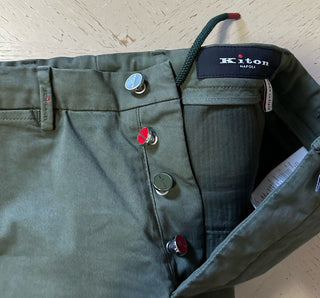 Kiton Men Cotton Woven Short Pants Color Green Size 34 US/50 Eu Italy New $1095
