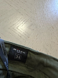 Kiton Men Cotton Woven Short Pants Color Green Size 34 US/50 Eu Italy New $1095