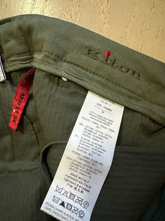 Kiton Men Cotton Woven Short Pants Color Green Size 34 US/50 Eu Italy New $1095