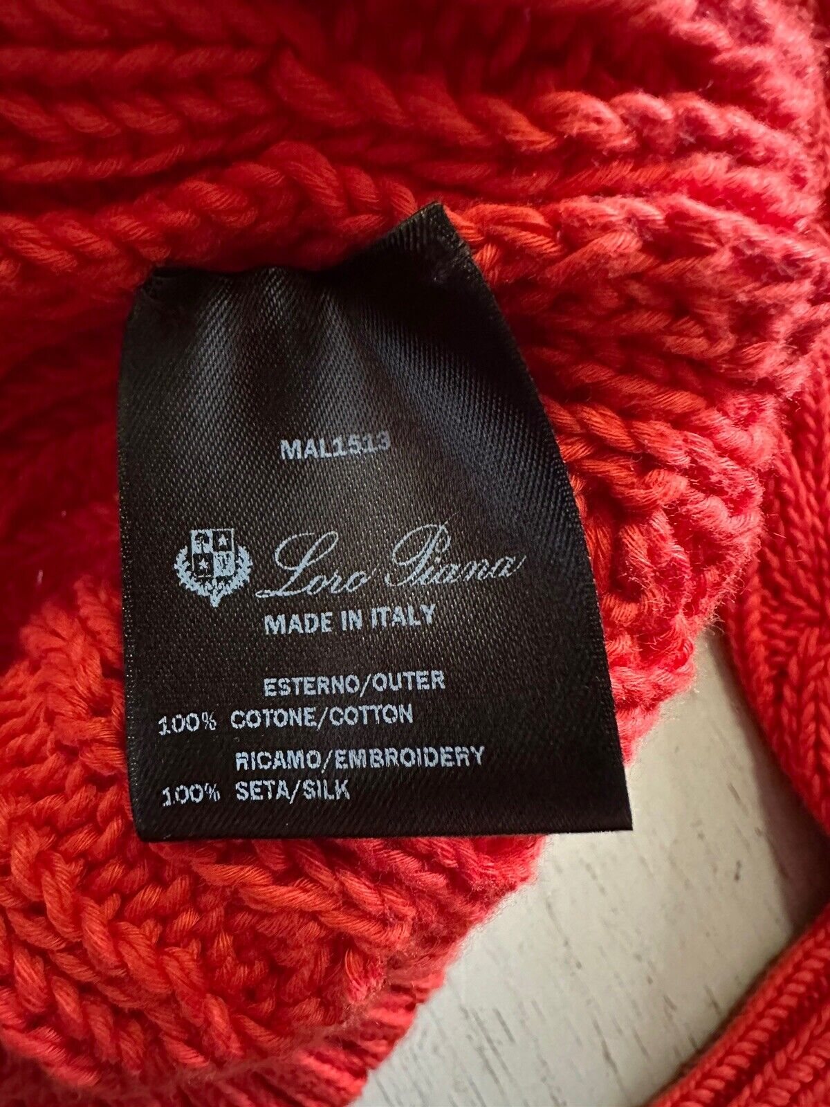 Loro Piana Women Valencia Cabled Cotton Sweater Orange Size M Italy New $3350