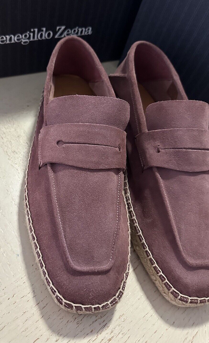 Ermenegildo Zegna Men Suede Espadrille Loafers Shoes Pink 9 US/42 EU New $695