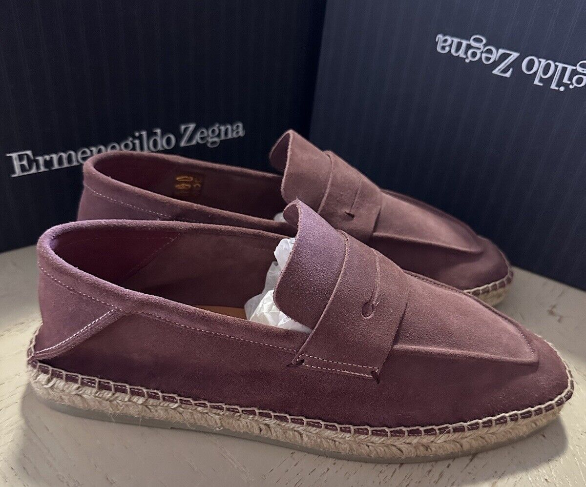 Ermenegildo Zegna Men Suede Espadrille Loafers Shoes Pink 9 US/42 EU New $695