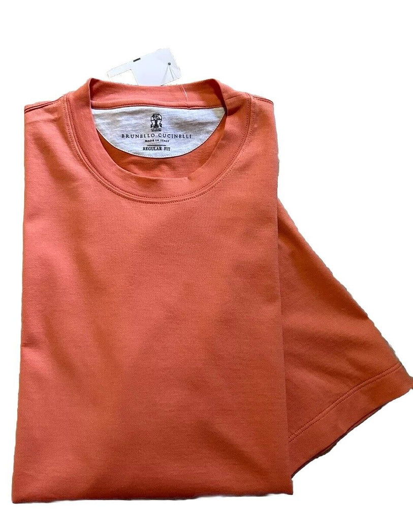Brunello Cucinelli Regular Fit Men’s T Shirt Orange Size ( 48 ) Italy New