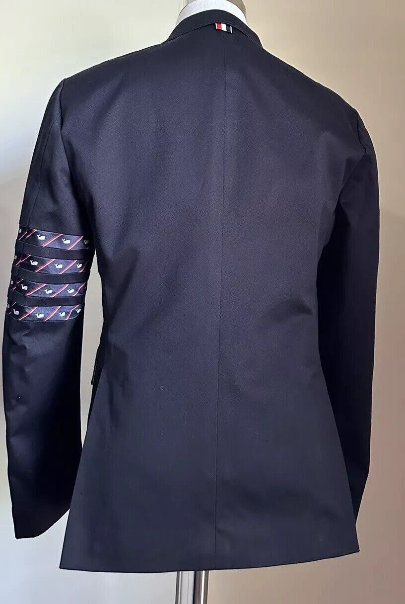 Thom Browne Men Contrast Trim Sleeve Blazer Jacket Black ( 3 ) 40 US/50 Eu New