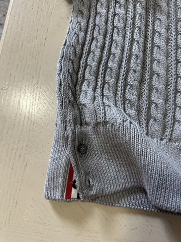 Thom Browne Men’s Cable Knit 4-Bar Polo Shirt Gray L ( 3 ) Ireland New