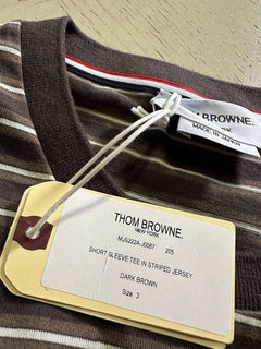Thom Browne Striped Tee T Shirt Brown Size 3 ( L )