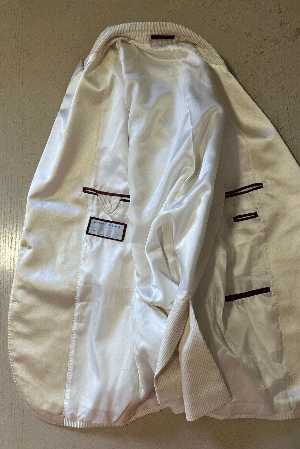NWT $4995 Brunello Cucinelli Men’s Corduroy Blazer Off White 38R US ( 48R Eu )