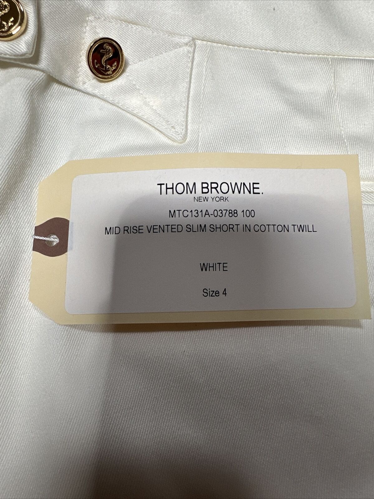 NWT $1010 Thom Brown Men Sold Bermuda Short Pants White Size 4 ( XL ) 38 US/54 E