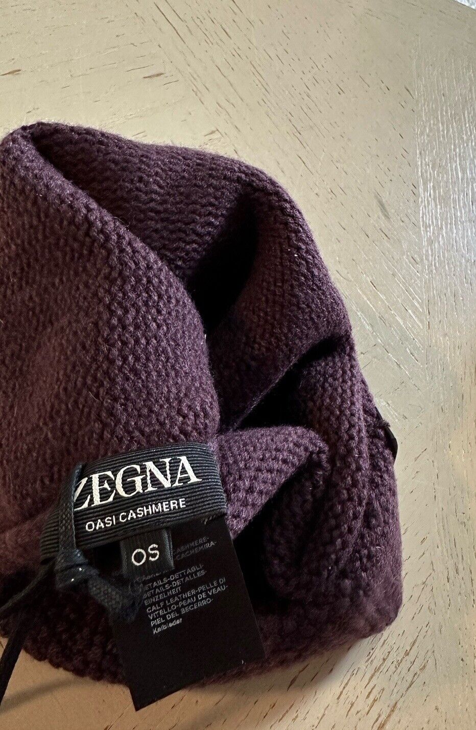 Zegna Mens Cashmere Beanie Hat Dark Red Size One Size Italy