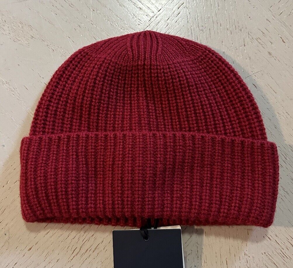 ZZegna Mens Cashmere Beanie Hat Red Size One Size Italy