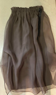 Brunello Cucinelli Monili Belt Silk Maxi Skirt Brown 42/6 New $2995