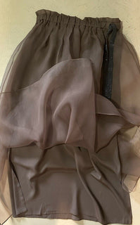 Brunello Cucinelli Monili Belt Silk Maxi Skirt Brown 42/6 New $2995