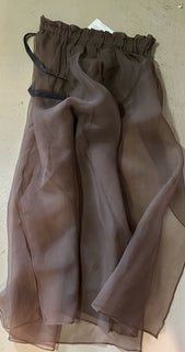 Brunello Cucinelli Monili Belt Silk Maxi Skirt Brown 42/6 New $2995