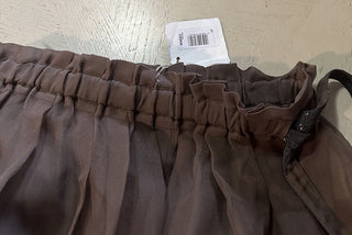 Brunello Cucinelli Monili Belt Silk Maxi Skirt Brown 42/6 New $2995