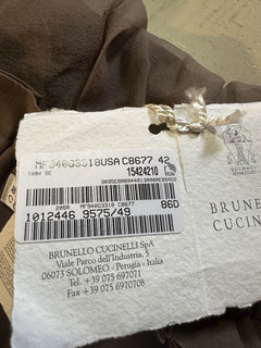 Brunello Cucinelli Monili Belt Silk Maxi Skirt Brown 42/6 New $2995