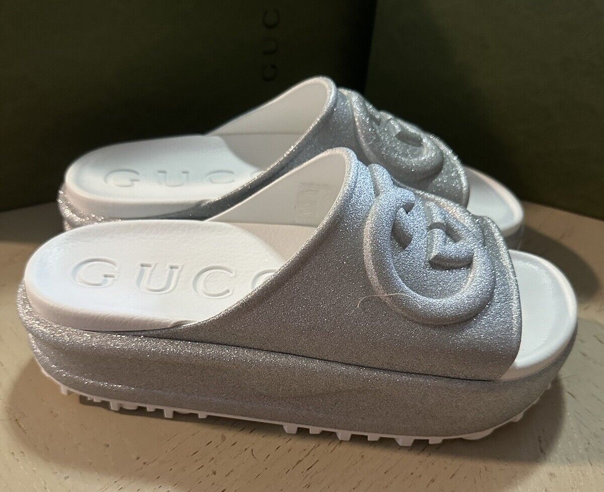 Gucci Women’s Sandal Shoes Silver 11 US ( 41 Eu ) 725541 New