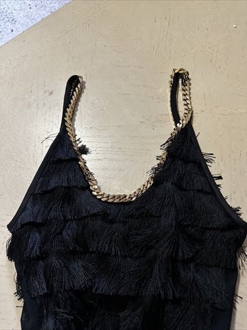 Burberry Melina Fringe Layered Dress Black 2 US/36 It Italy New $4190