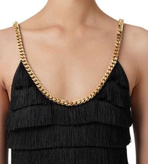 Burberry Melina Fringe Layered Dress Black 2 US/36 It Italy New $4190