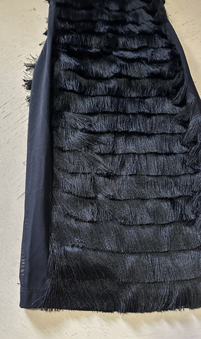 Burberry Melina Fringe Layered Dress Black 2 US/36 It Italy New $4190
