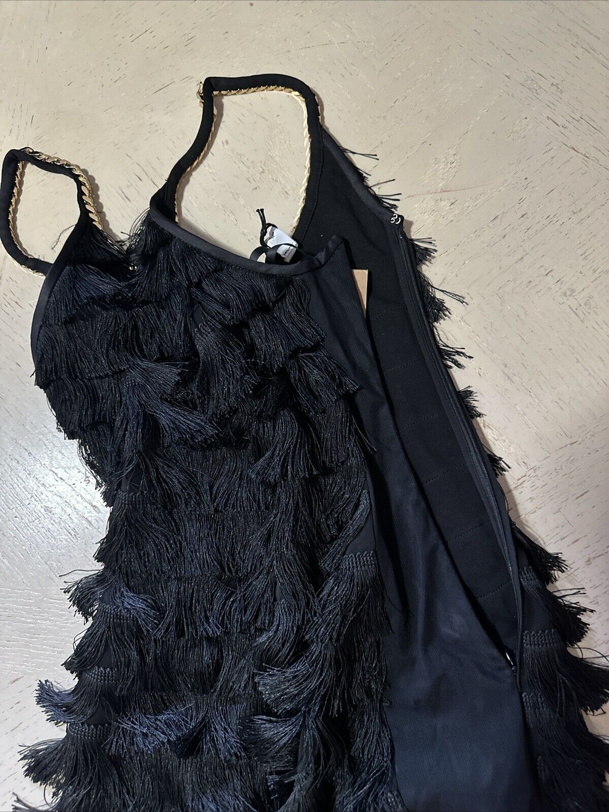 Burberry Melina Fringe Layered Dress Black 2 US/36 It Italy New $4190