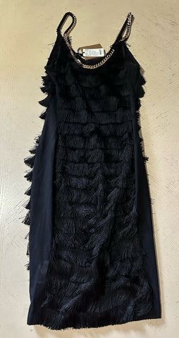 Burberry Melina Fringe Layered Dress Black 2 US/36 It Italy New $4190