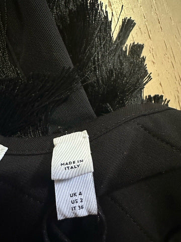 Burberry Melina Fringe Layered Dress Black 2 US/36 It Italy New $4190
