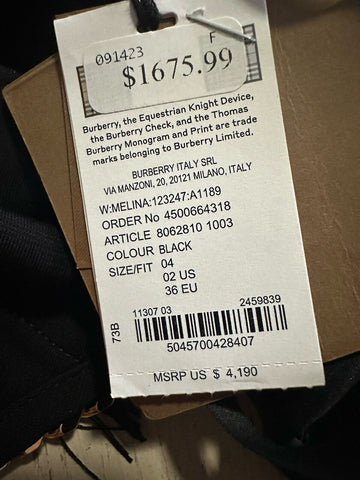 Burberry Melina Fringe Layered Dress Black 2 US/36 It Italy New $4190