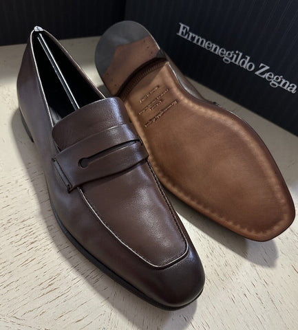Ermenegildo Zegna Leather Reverse Construction Loafers DK Brown 9.5 US New $950