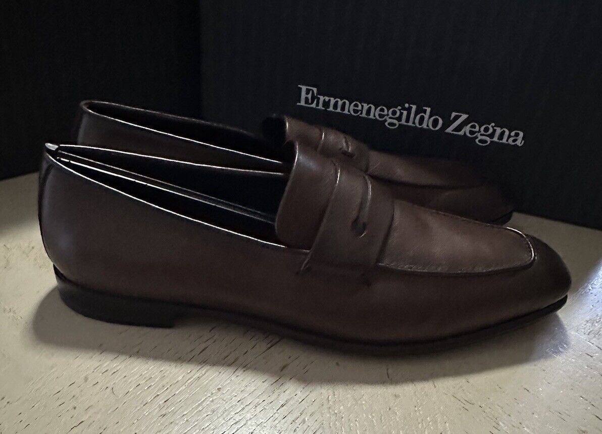 Ermenegildo Zegna Leather Reverse Construction Loafers DK Brown 9.5 US New $950