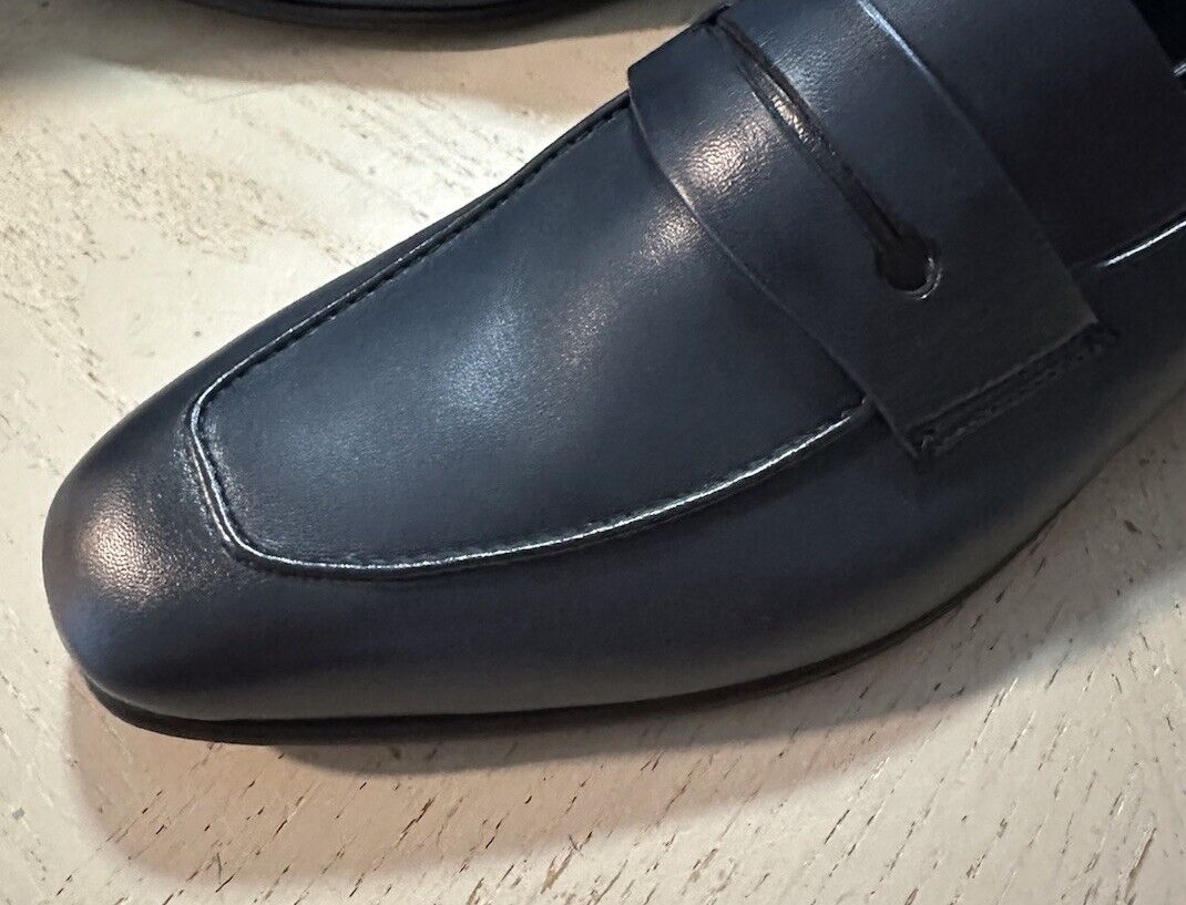 Ermenegildo Zegna Leather Reverse Construction Loafers DK Blue 11 US New $950