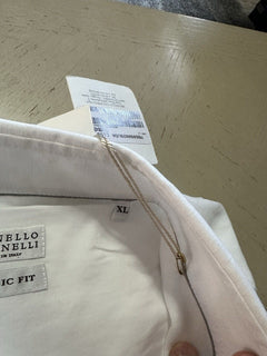 Brunello Cucinelli Men’s Basic Fit Linen Button-Front Shirt White New $695