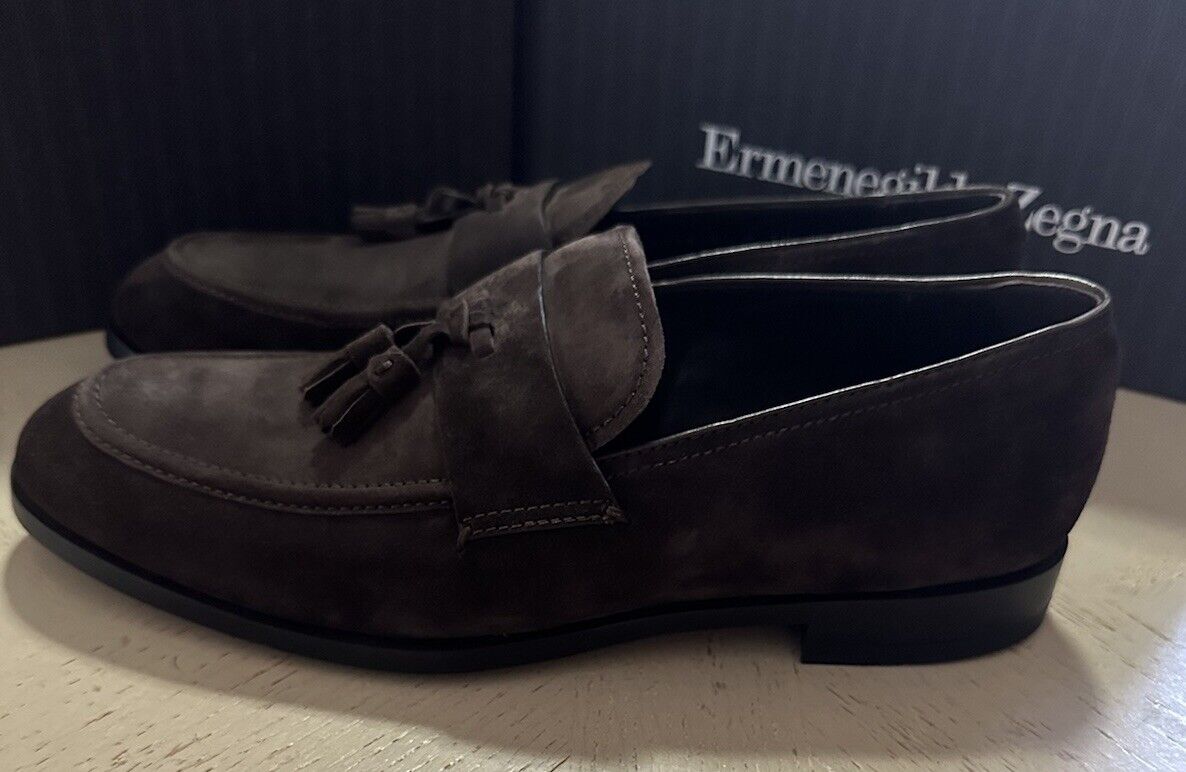 Ermenegildo Zegna Suede Loafers DK Brown 10 US NWT $895