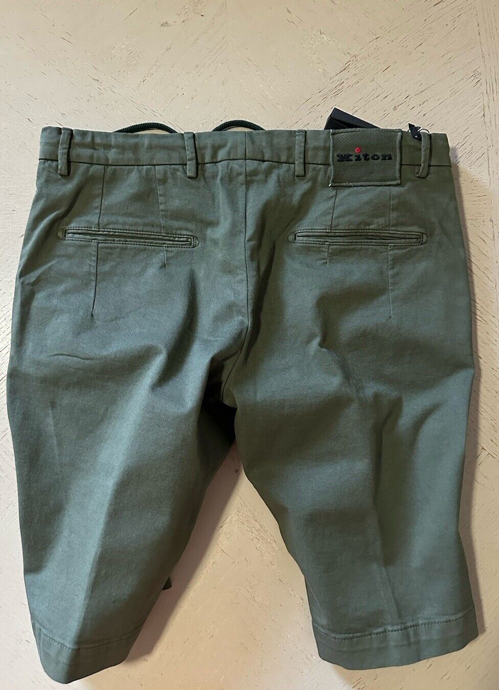 Kiton Men Cotton Woven Short Pants Color Green Size 32 US/48 Eu Italy New $1095