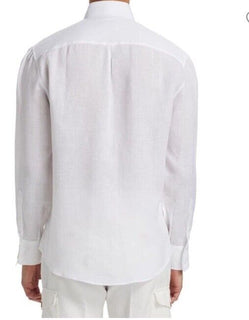 Brunello Cucinelli Men’s Basic Fit Linen Button-Front Shirt White XXL New $695