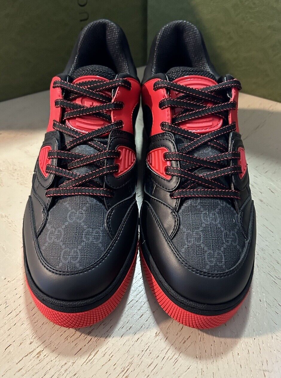 Gucci Men GG Supreme Demetra Basket Sneakers Black/Red 10 US/9 UK 724004 New