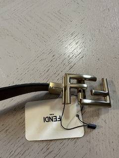 Fendi Men FF Logo Reversible Leather Belt Chocolate Brown One Size New $690