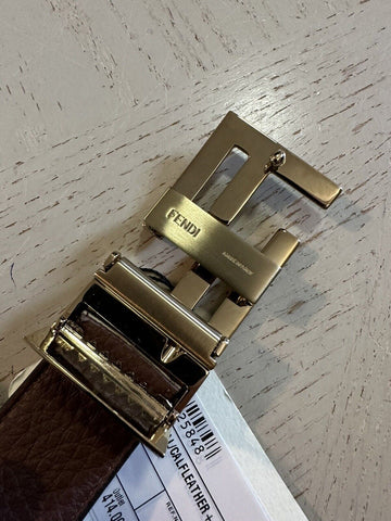 Fendi Men FF Logo Reversible Leather Belt Chocolate Brown One Size New $690