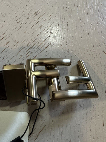 Fendi Men FF Logo Reversible Leather Belt Chocolate Brown One Size New $690