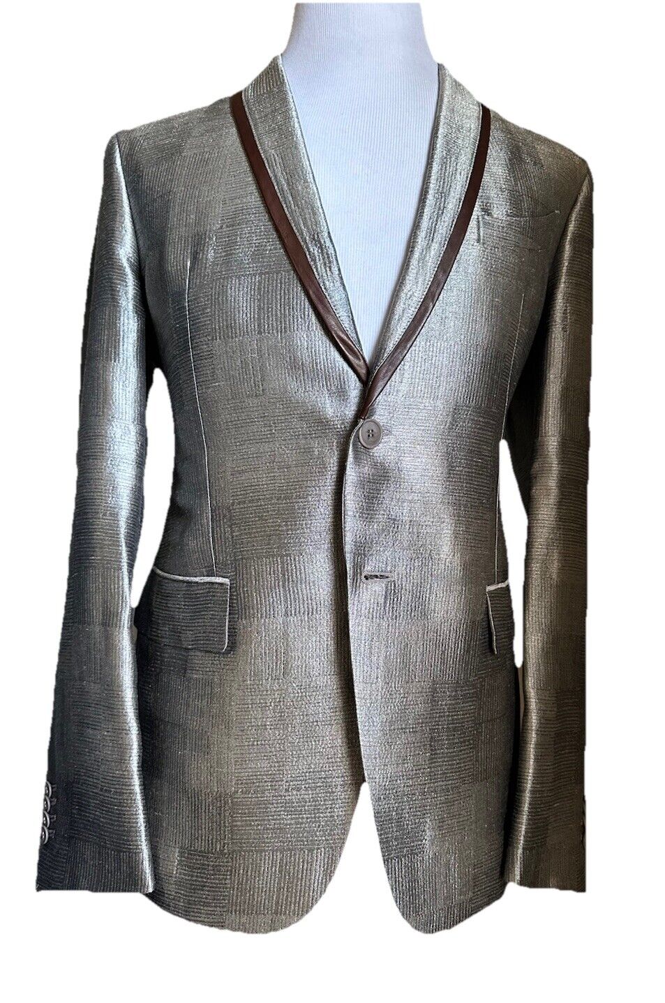 Giorgio Armani Men Sport Coat Jacket Blazer Silver 38R US/48R Eu Italy NWT $3895