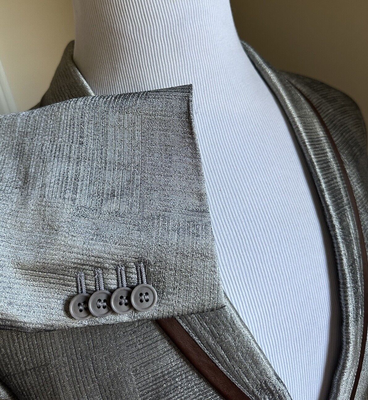 Giorgio Armani Men Sport Coat Jacket Blazer Silver 40R US/50R Eu Italy NWT $3895