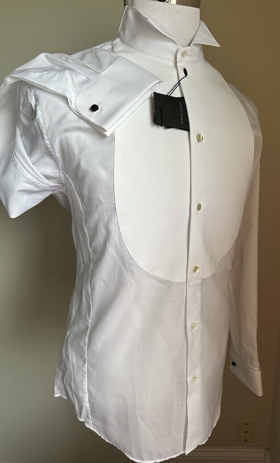 Giorgio Armani Men’s Tuxedo Shirt While 41/16 Italy New $625