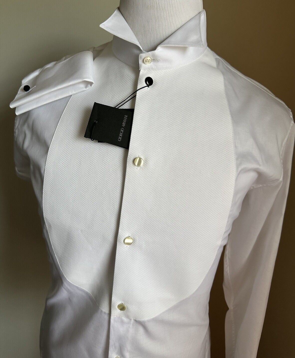 Giorgio Armani Men’s Tuxedo Shirt While 41/16 Italy New $625