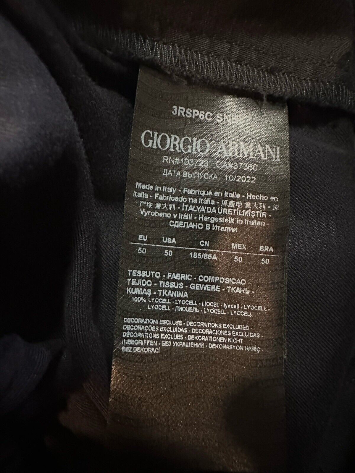 Giorgio Armani Men Drawstring Bermuda Short Pants Navy 34 US/50 Eu NWT $625