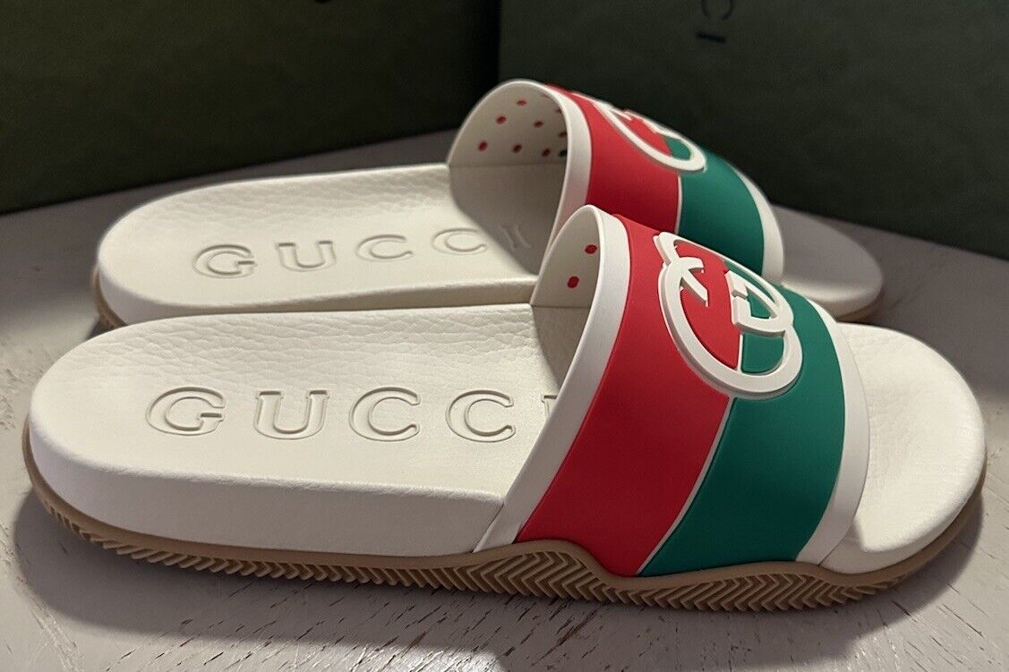 Gucci Women GG Interlock Sandal Shoes Red/Green/White 8 US ( 38 Eu ) 655461 New