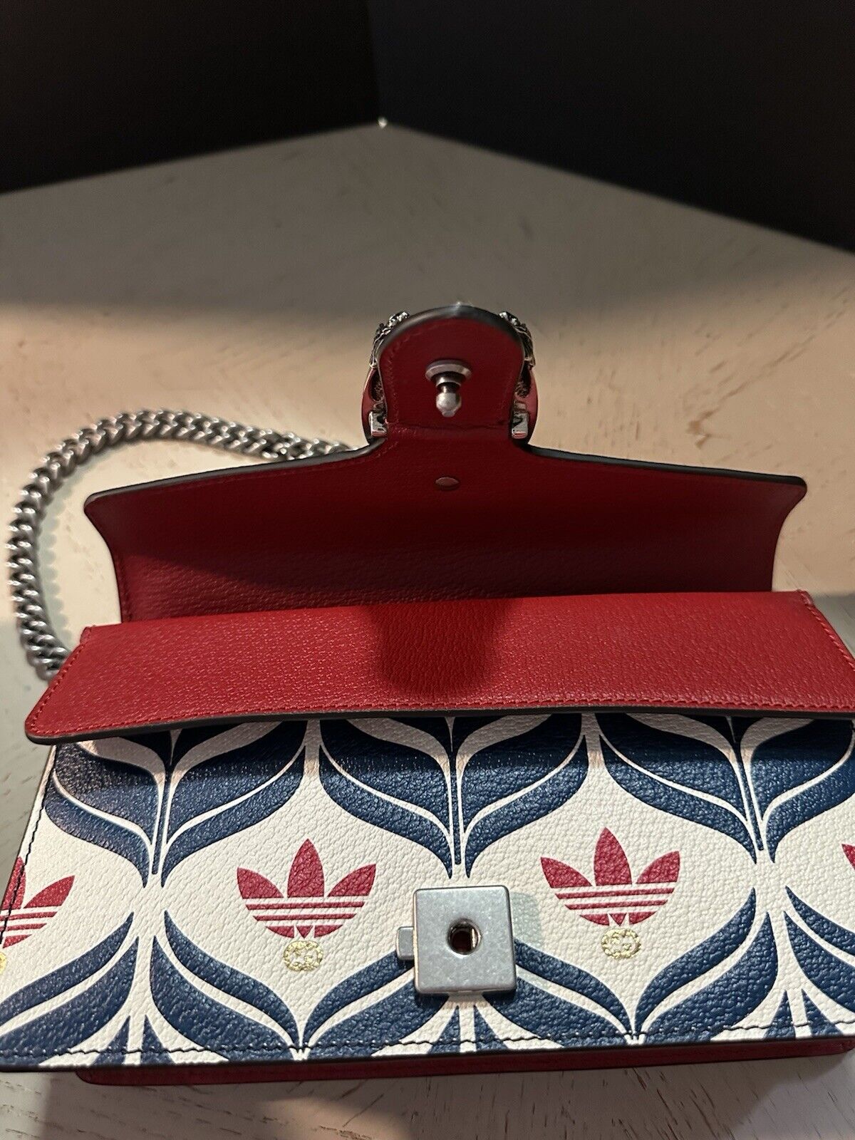 Gucci Adidas Dionysus Brand Shoulder Bag Blue/Red 499623 New $3500