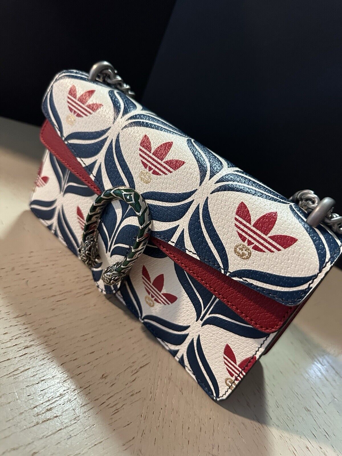 Gucci Adidas Dionysus Brand Shoulder Bag Blue/Red 499623 New $3500