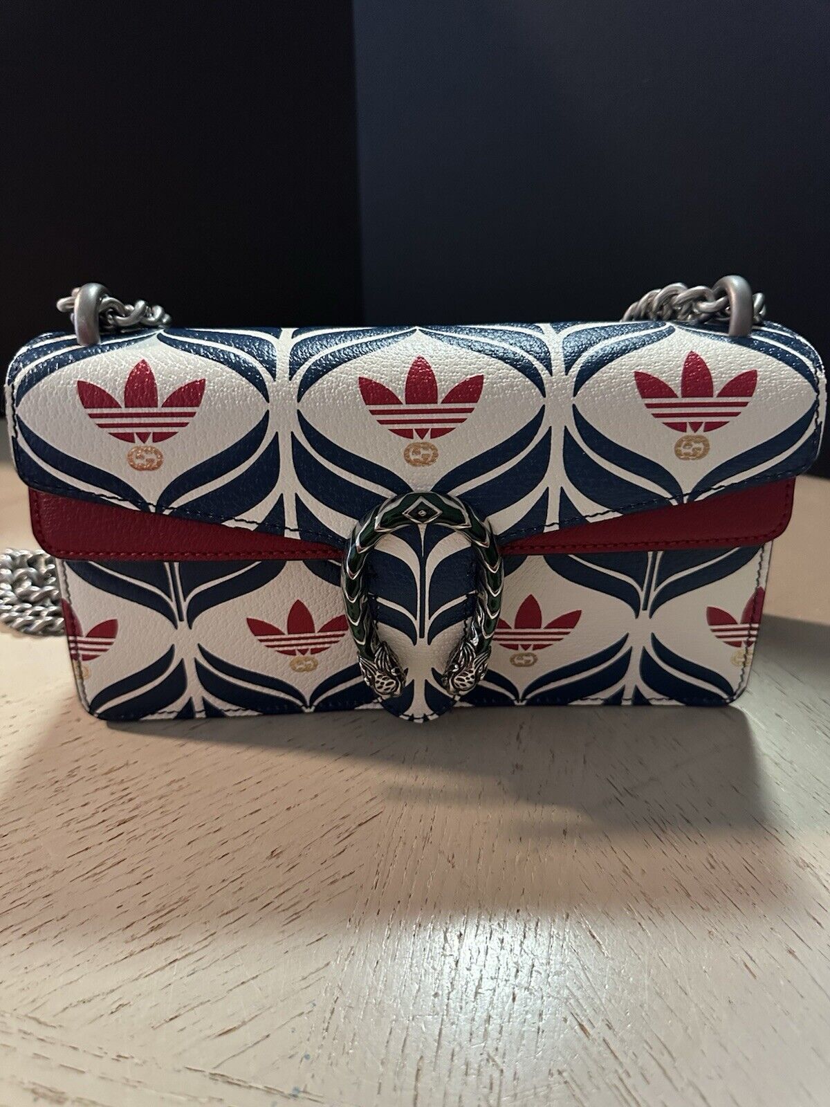 Gucci Adidas Dionysus Brand Shoulder Bag Blue/Red 499623 New $3500