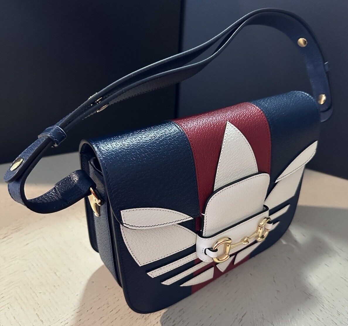 Gucci Adidas Shoulder Bag Red/Blue/White 602204 New $3400