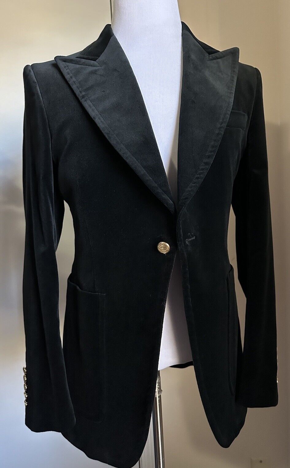 Gucci Men’s Velvet Sport Coat Blazer Jacket Black 42R US/52R Eu New $2800